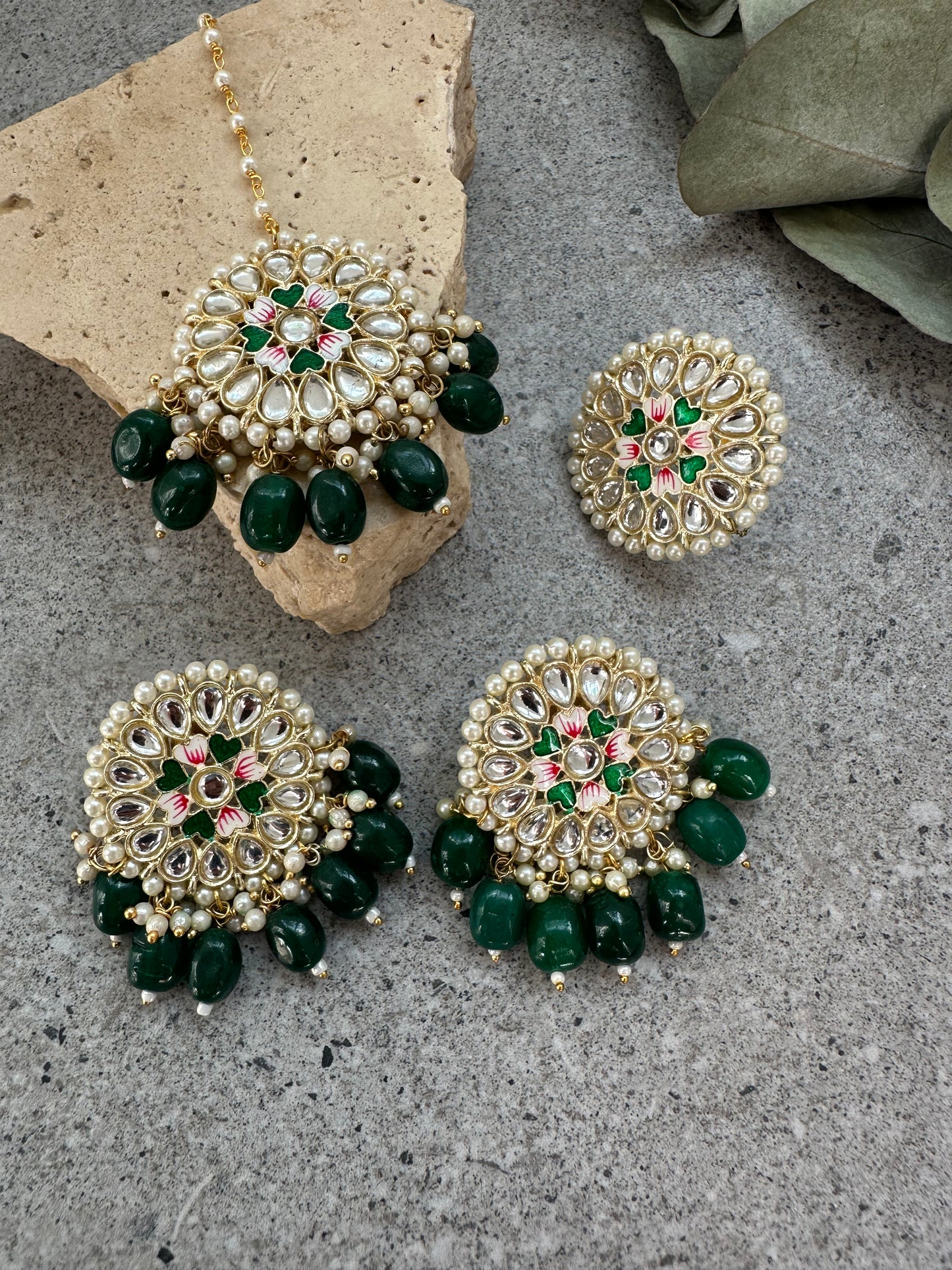 LUNA Tikka Set - Premium Earrings from Chaand + Bali - Just $39! Shop now at Chaandbali