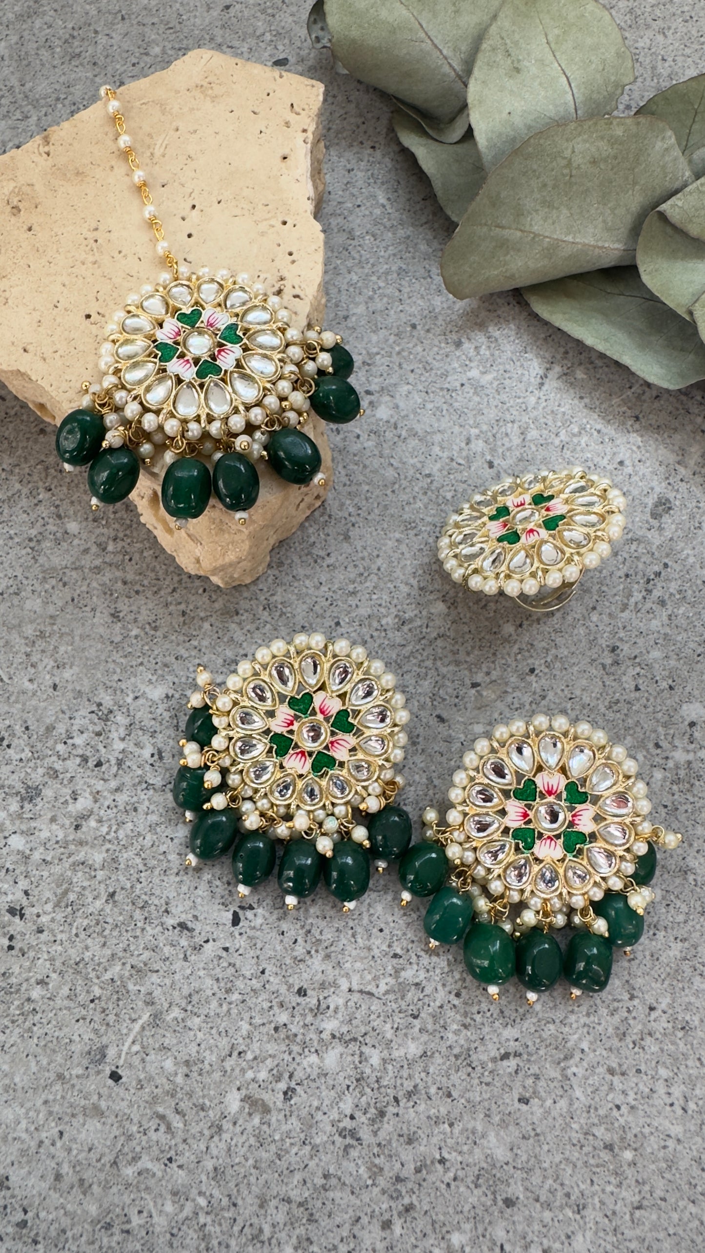 LUNA Tikka Set - Premium Earrings from Chaand + Bali - Just $39! Shop now at Chaandbali