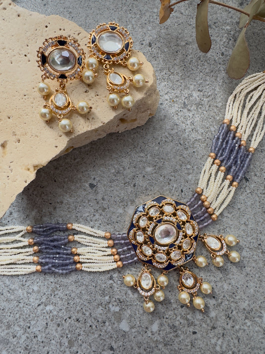 VIOLET CHOKER SET - Premium Necklace from Chaand + Bali - Just $99! Shop now at Chaandbali