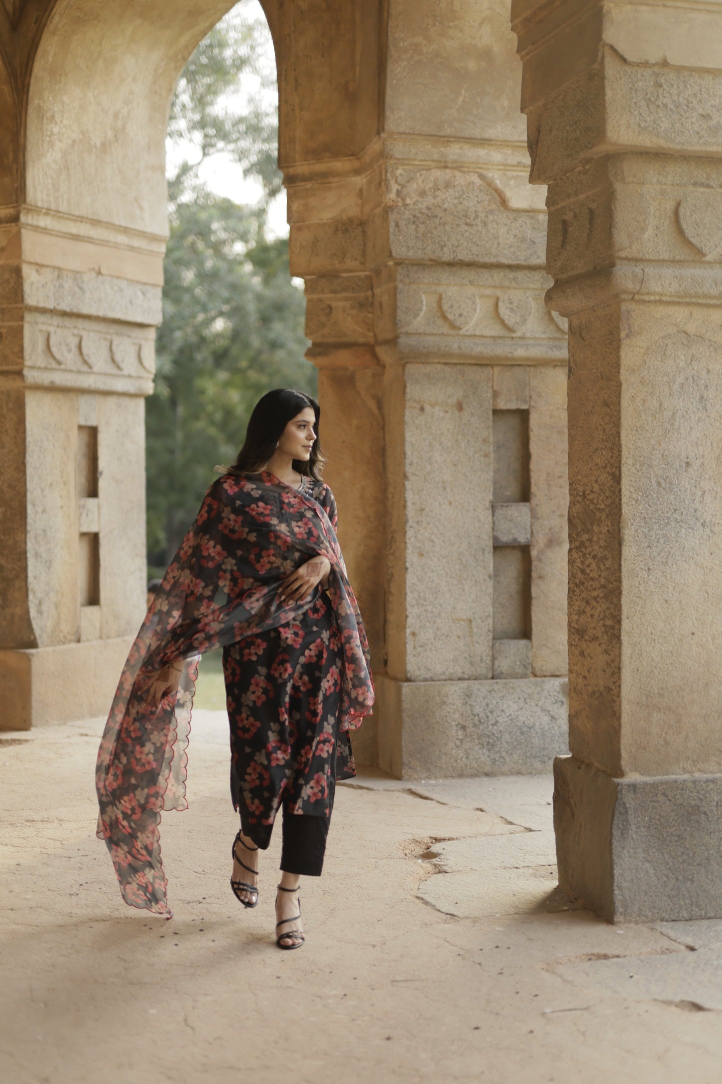WANI SUIT BLACK FLORAL - Set of 3 - Premium Suits from Chaand + Bali - Just $79! Shop now at Chaandbali