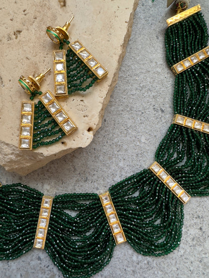 ELLA GREEN CHOKER SET - Premium Necklace from Chaand + Bali - Just $135! Shop now at Chaandbali