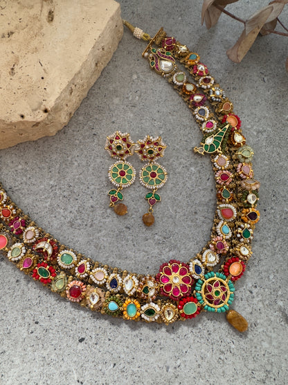 SHEESH MAHAL BLOOM NECKLACE SET