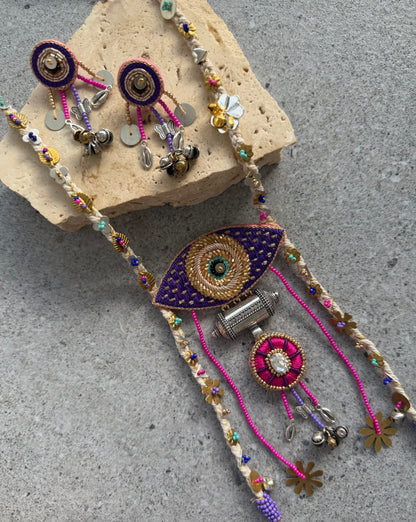 LIORA EVIL EYE NECKLACE WITH EARRINGS