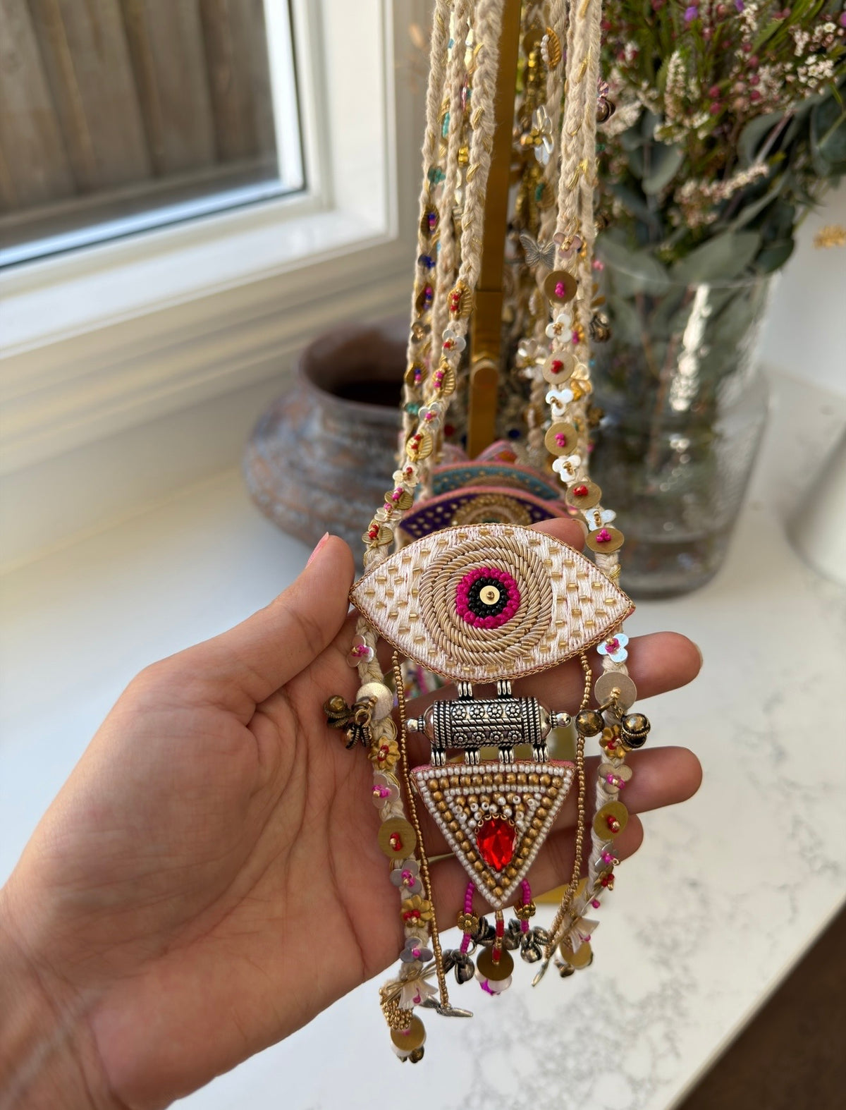 AELIRA EVIL EYE NECKLACE WITH EARRINGS