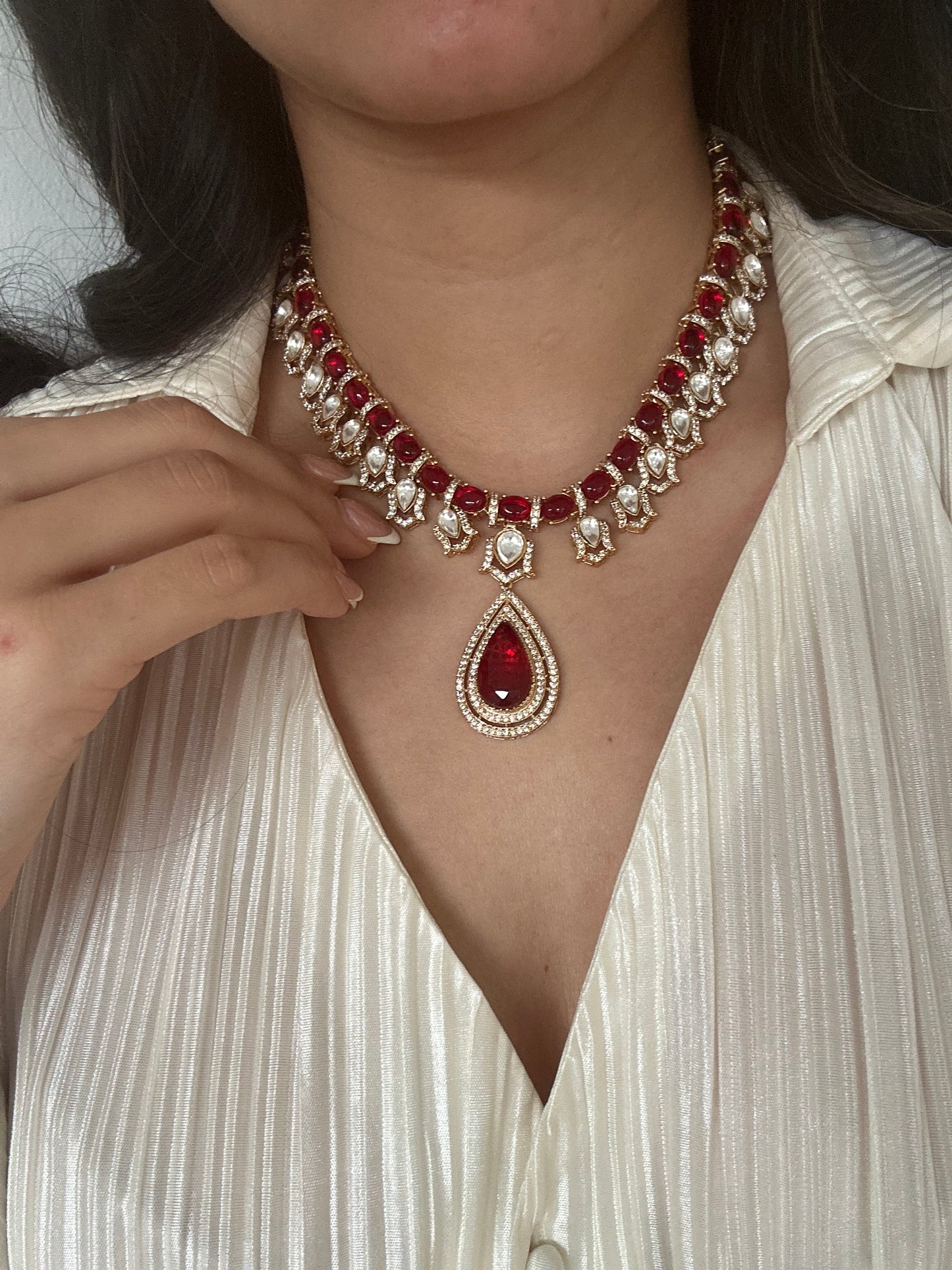 RUBY NECKLACE SET - Premium Necklace from Chaand + Bali - Just $149! Shop now at Chaandbali